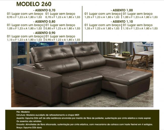 Estofado em couro Modelo 260 Big Móveis Styllus Ponta Grossa e